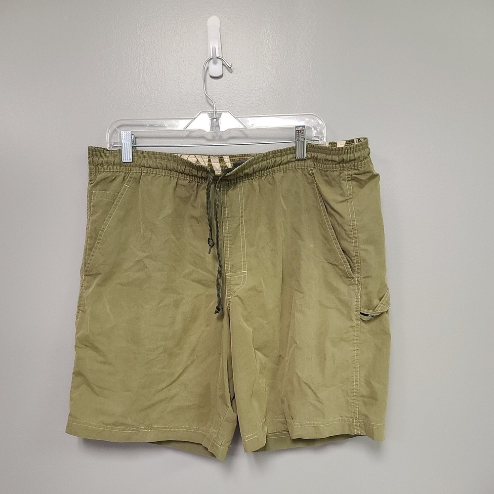 Speedo swim trunks lined size Medium green khaki Men's